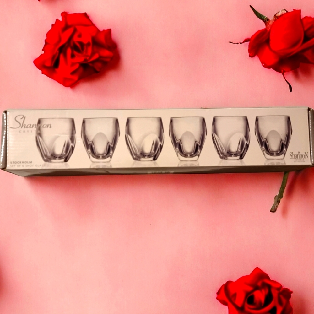 🆕️ Godinger 'Shannon' Crystal Shot Glasses Set Of 6